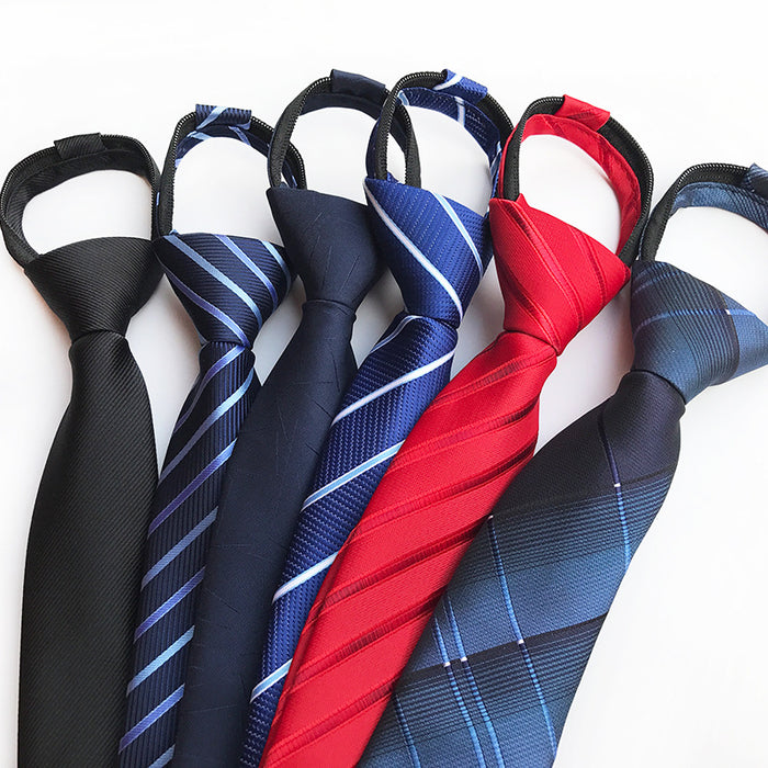 Wholesale Men's Business Tie Zipper Tie Lazy Free Knot Tie JDC-TIE-YonF006