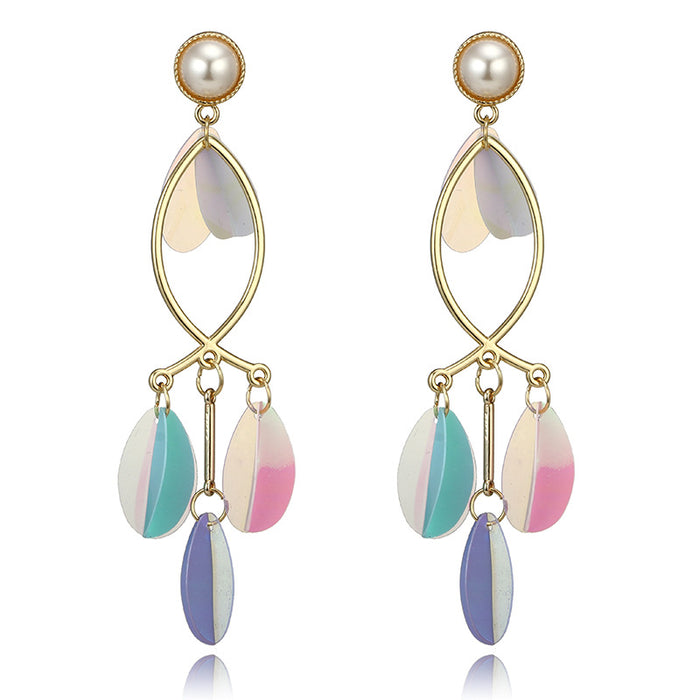 Jewelry WholesaleWholesale geometric color sequins petals leaves tassels Pearl Earrings JDC-ES-C472 Earrings 陌茗 %variant_option1% %variant_option2% %variant_option3%  Factory Price JoyasDeChina Joyas De China