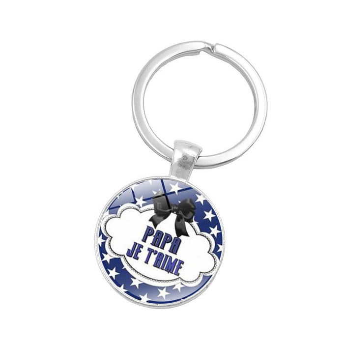 Wholesale Father's Day Glass Alloy Keychain JDC-KC-XuS015