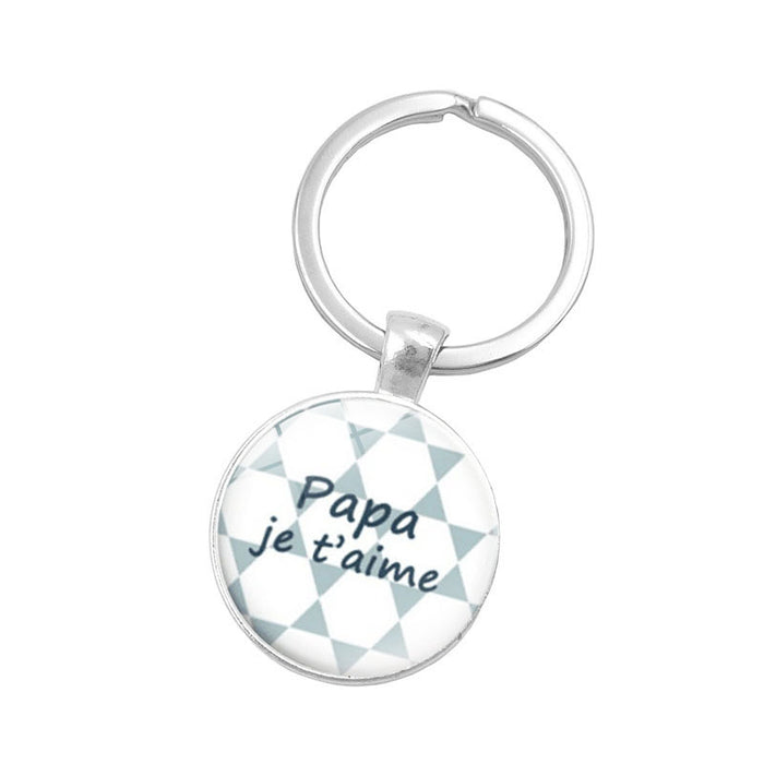 Wholesale Father's Day Glass Alloy Keychain JDC-KC-XuS015