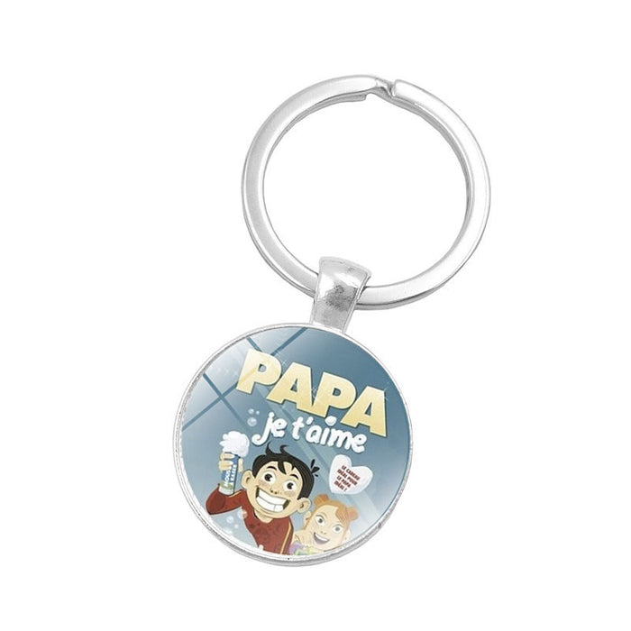 Wholesale Father's Day Glass Alloy Keychain JDC-KC-XuS015