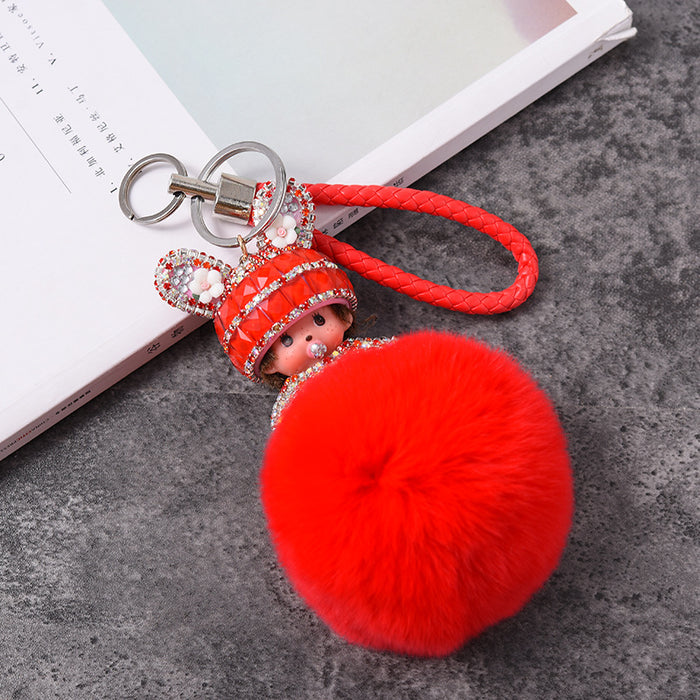 Jewelry WholesaleWholesale pendant rhinestone rex rabbit fur keychain cartoon JDC-KC-GHui005 Keychains 广汇 %variant_option1% %variant_option2% %variant_option3%  Factory Price JoyasDeChina Joyas De China