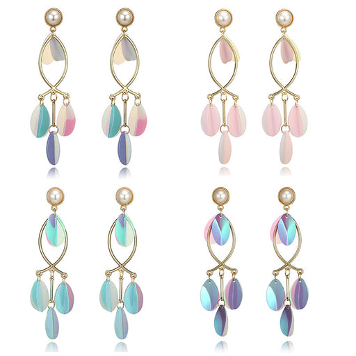 Jewelry WholesaleWholesale geometric color sequins petals leaves tassels Pearl Earrings JDC-ES-C472 Earrings 陌茗 %variant_option1% %variant_option2% %variant_option3%  Factory Price JoyasDeChina Joyas De China