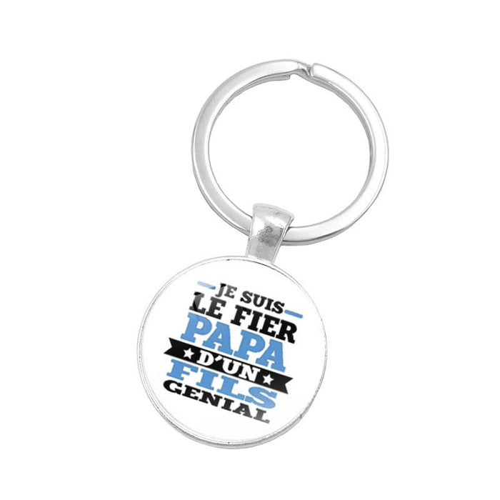 Wholesale Father's Day Glass Alloy Keychain JDC-KC-XuS015