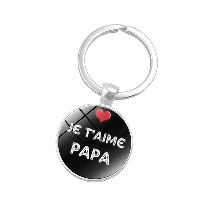 Wholesale Father's Day Glass Alloy Keychain JDC-KC-XuS015