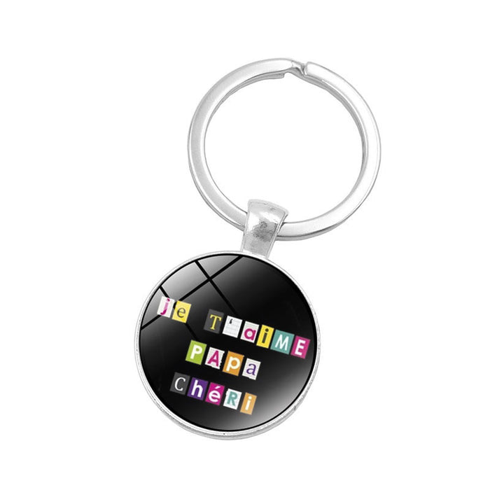 Wholesale Father's Day Glass Alloy Keychain JDC-KC-XuS015