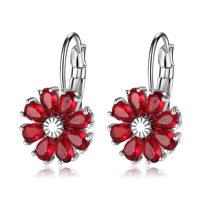 Jewelry WholesaleWholesale small flower colorful zircon earrings MOQ≥2 JDC-ES-Kas001 Earrings 卡诗 %variant_option1% %variant_option2% %variant_option3%  Factory Price JoyasDeChina Joyas De China