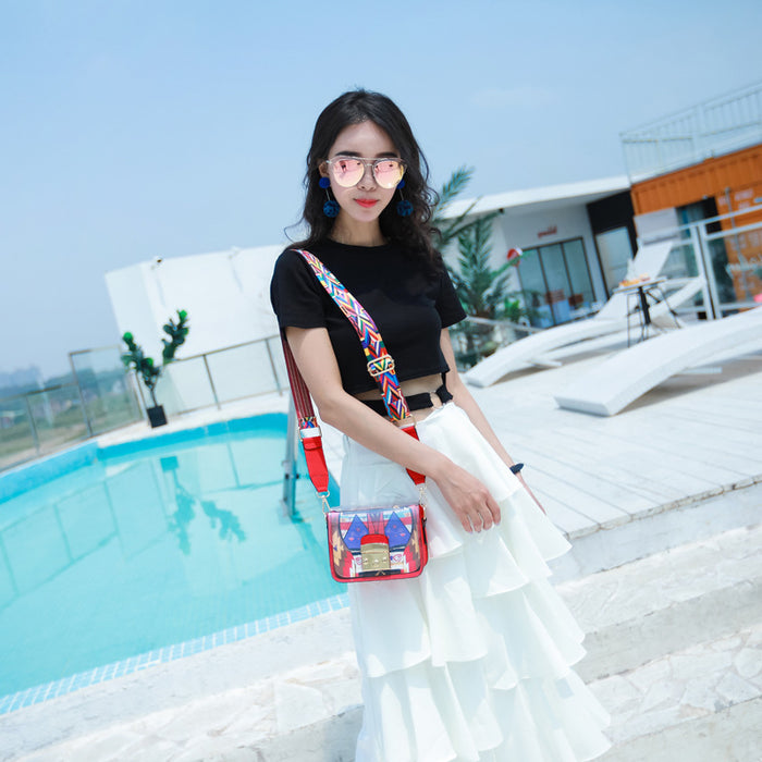 Wholesale pvc shoulder bag transparent candy color messenger bag JDC-SD-Siber002