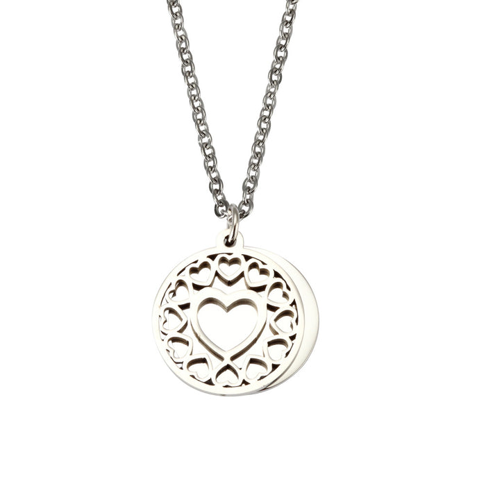 Jewelry WholesaleWholesale peach heart steel geometric hollow mother's Day Necklace JDC-NE-Mail009 Necklaces 麦伦 %variant_option1% %variant_option2% %variant_option3%  Factory Price JoyasDeChina Joyas De China