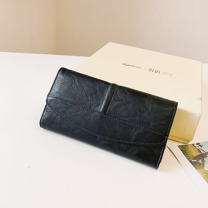 Wholesale Wallet PU Retro Style Long Tri-fold Clutch JDC-WT-Lude002