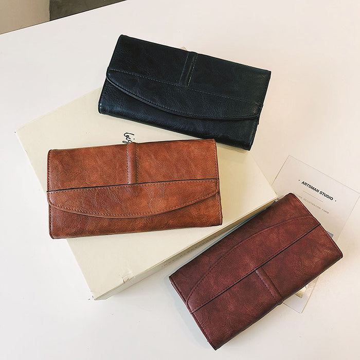 Wholesale Wallet PU Retro Style Long Tri-fold Clutch JDC-WT-Lude002