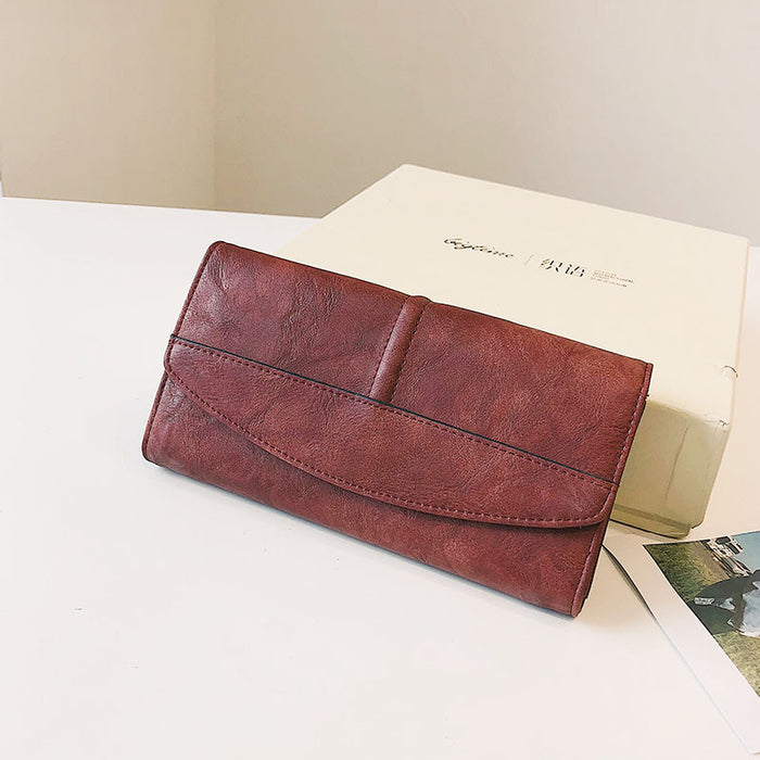 Wholesale Wallet PU Retro Style Long Tri-fold Clutch JDC-WT-Lude002