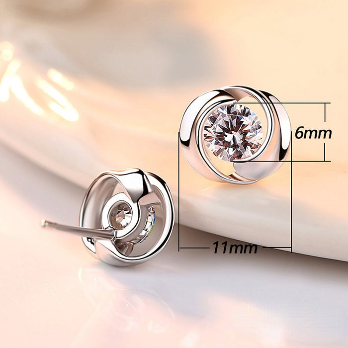 Jewelry WholesaleWholesale Copper Zircon Ripple Windmill Earrings MOQ≥2 JDC-ES-Caos016 Earrings 曹适 %variant_option1% %variant_option2% %variant_option3%  Factory Price JoyasDeChina Joyas De China