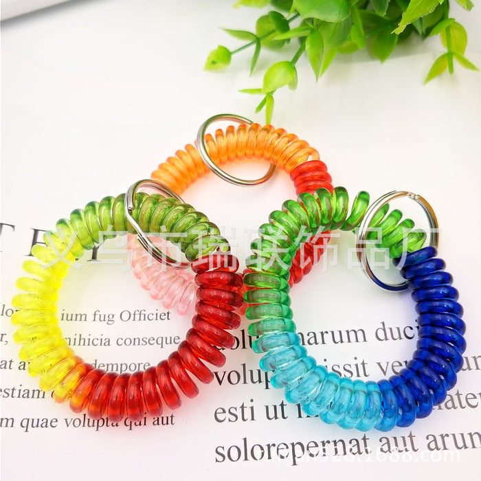 Wholesale Plastic TPU Spring Phone Cord Wristlet Keychain JDC-KC-RuiL003