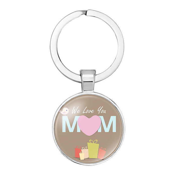 Jewelry WholesaleWholesale MOM Mother's Day Gift Alloy Glass Keychain JDC-KC-NingX002 Keychains 柠祥 %variant_option1% %variant_option2% %variant_option3%  Factory Price JoyasDeChina Joyas De China