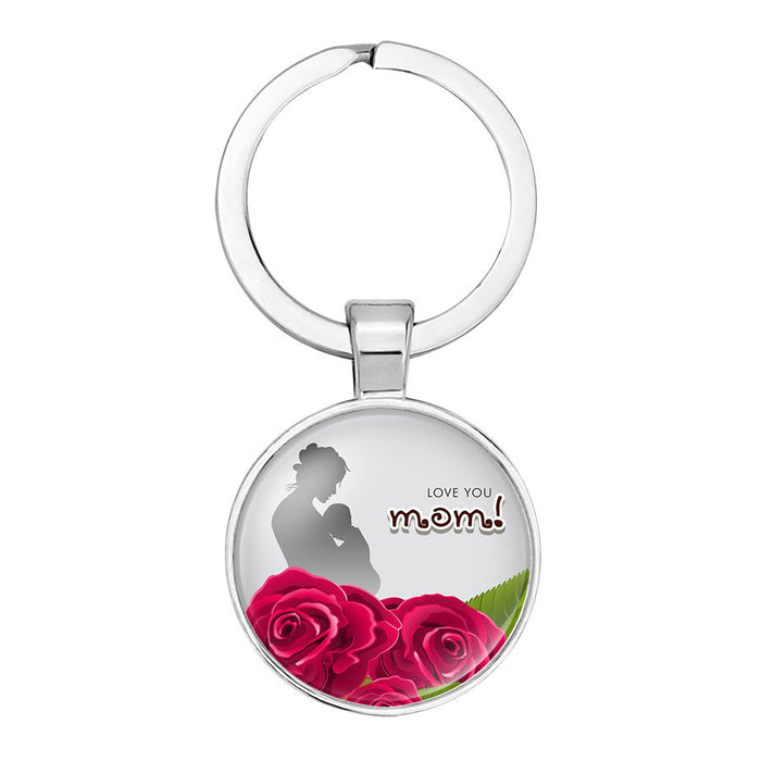 Jewelry WholesaleWholesale MOM Mother's Day Gift Alloy Glass Keychain JDC-KC-NingX002 Keychains 柠祥 %variant_option1% %variant_option2% %variant_option3%  Factory Price JoyasDeChina Joyas De China