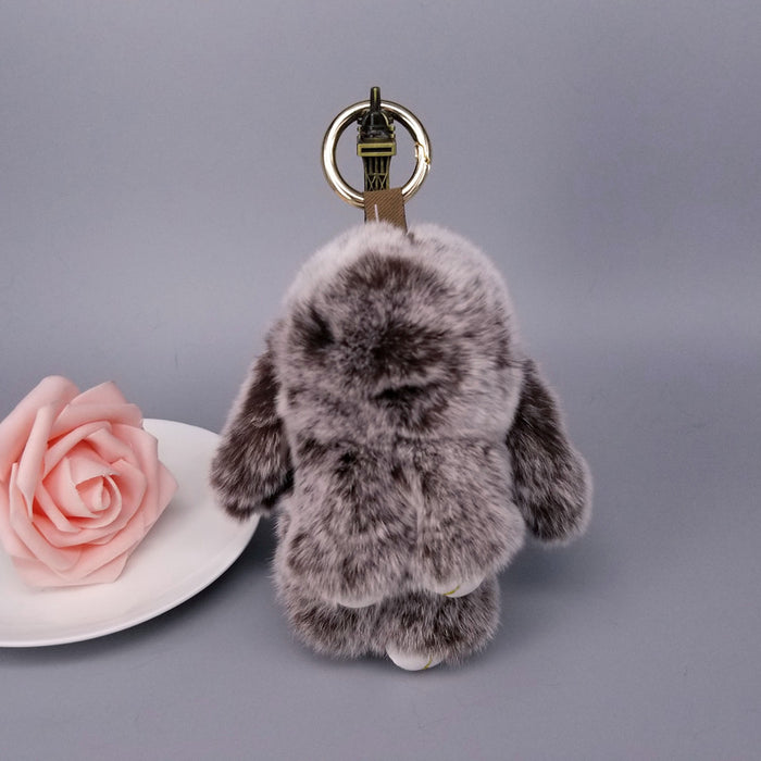 Jewelry WholesaleWholesale real Rex rabbit hair rabbit Keychain MOQ ≥ 10 JDC-KC-YZ008 Keychains 永泽 %variant_option1% %variant_option2% %variant_option3%  Factory Price JoyasDeChina Joyas De China