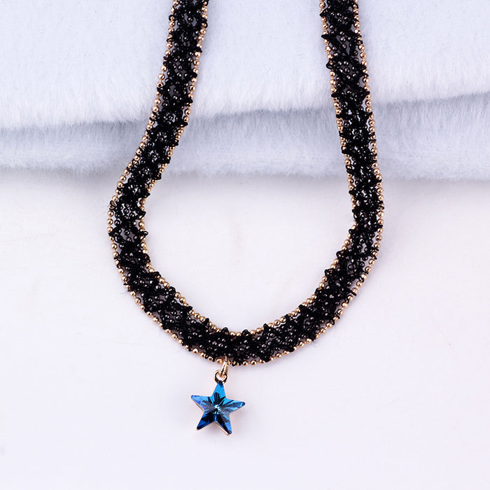 Jewelry WholesaleWholesale black sexy five-pointed star necklace JDC-NE-Jiaow013 Necklaces 娇婉 %variant_option1% %variant_option2% %variant_option3%  Factory Price JoyasDeChina Joyas De China