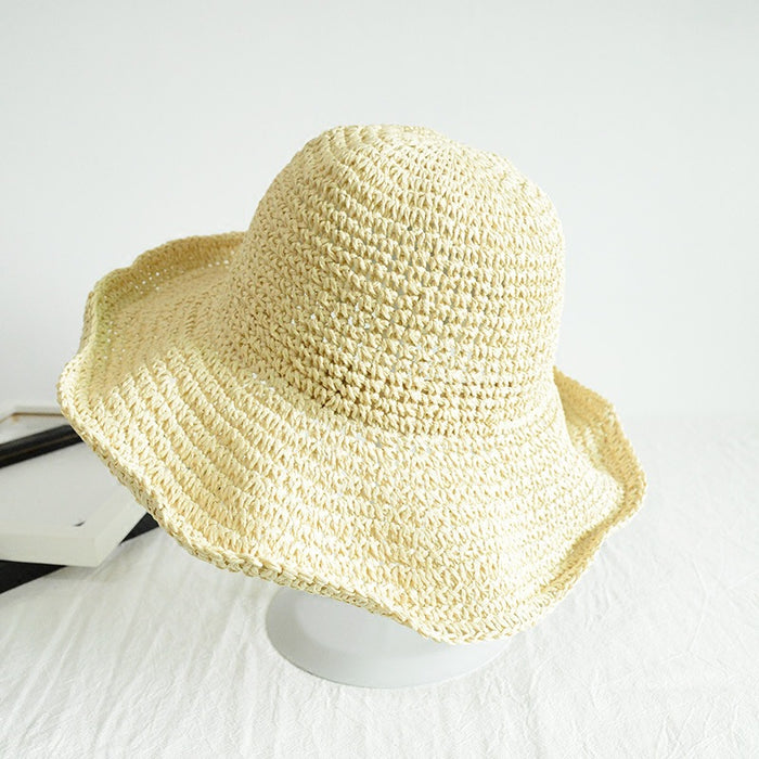 Jewelry WholesaleWholesale Foldable Straw Hat Beach Hat JDC-FH-Weilan005 Fashionhat 微蓝 %variant_option1% %variant_option2% %variant_option3%  Factory Price JoyasDeChina Joyas De China