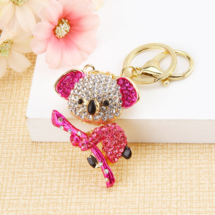 Wholesale Rhinestone Koala Metal Keychain JDC-KC-RYuan005