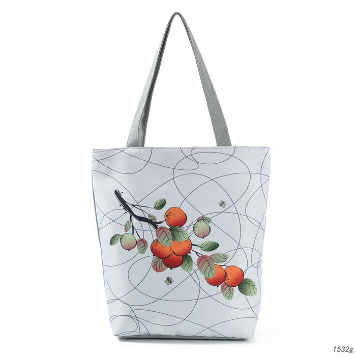 Jewelry WholesaleWholesale fruit print turtle back leaf pineapple beach canvas bag  JDC-BB-Mobiao001 Beach Bag 莫表 %variant_option1% %variant_option2% %variant_option3%  Factory Price JoyasDeChina Joyas De China