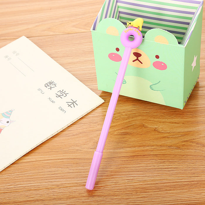 Wholesale Cartoon Polar Bear Donut Silicone Plastic Ballpoint Pen JDC-BP-Liuj016