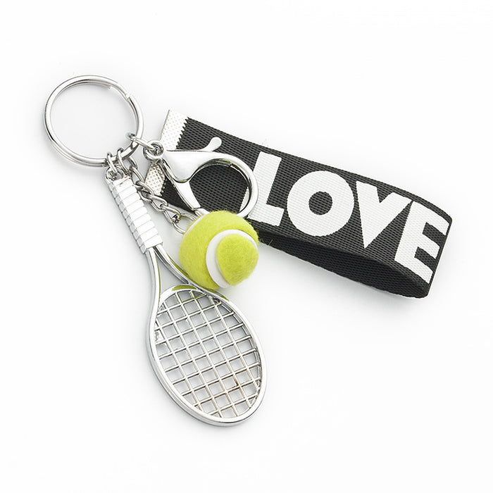 Wholesale Simulation Tennis Metal Keychain MOQ≥3 JDC-KC-TongY003