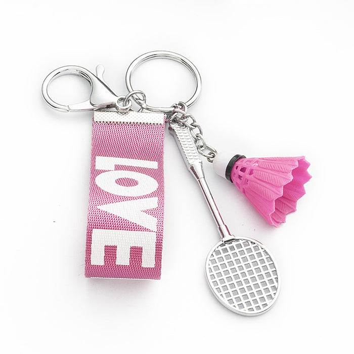 Wholesale badminton metal keychain pendant MOQ≥3 JDC-KC-TongY002