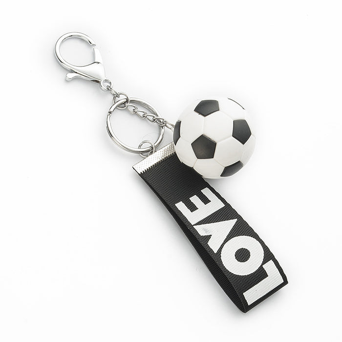 Wholesale Simulation Tennis Metal Keychain Webbing Lanyard MOQ≥3 JDC-KC-TongY004