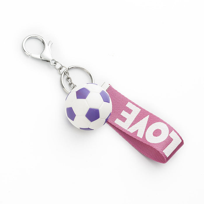 Wholesale Simulation Tennis Metal Keychain Webbing Lanyard MOQ≥3 JDC-KC-TongY004