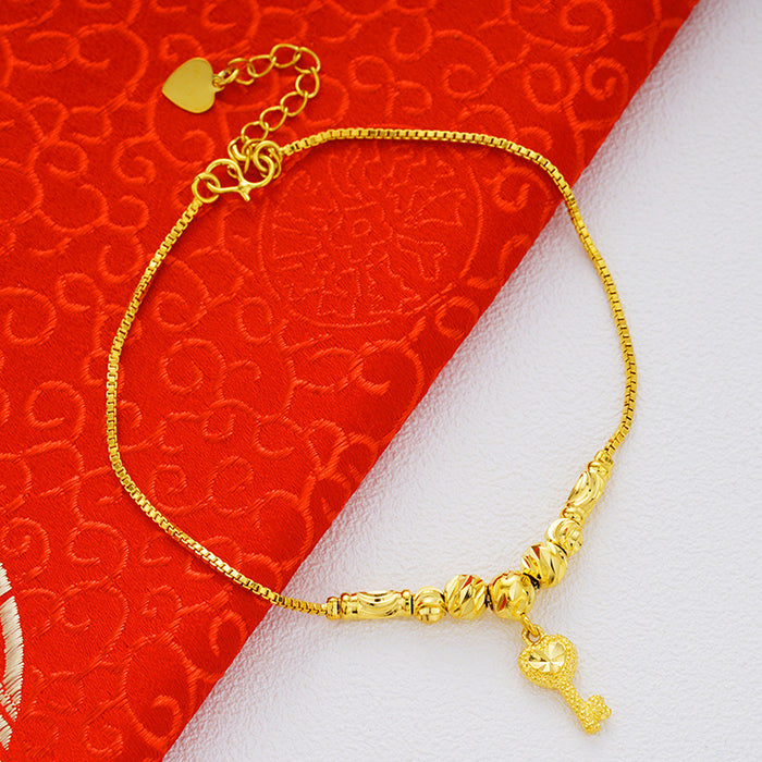 Jewelry WholesaleWholesale brass plated 24K gold bell double-layer Anklet JDC-AS-Xsj001 Anklet 鑫饰界 %variant_option1% %variant_option2% %variant_option3%  Factory Price JoyasDeChina Joyas De China