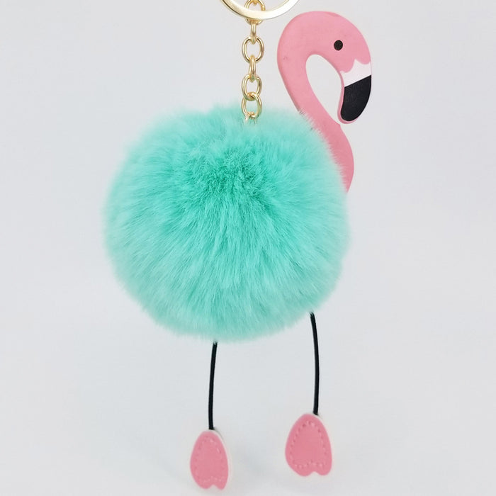 Jewelry WholesaleWholesale imitation Rex rabbit hair Flamingo key chain MOQ ≥ 10 JDC-KC-YZ006 Keychains 永泽 %variant_option1% %variant_option2% %variant_option3%  Factory Price JoyasDeChina Joyas De China