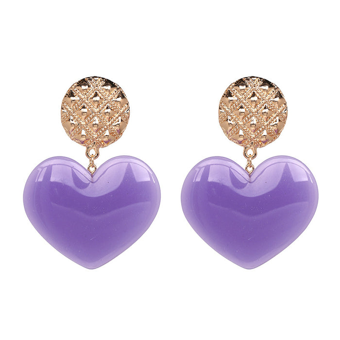 Wholesale Love Earrings Resin 12 Colors JDC-ES-jr039