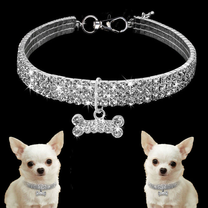 Wholesale Rhinestone Stretch Pet Crystal Necklace MOQ≥2 JDC-PL-ChangZ002