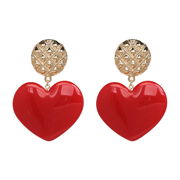 Wholesale Love Earrings Resin 12 Colors JDC-ES-jr039