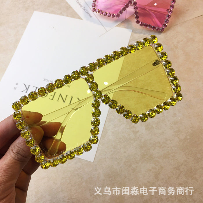 Jewelry WholesaleWholesale heavy metal large square frame diamond color lens sunglasses JDC-SG-GuiM008 Sunglasses 闺淼 %variant_option1% %variant_option2% %variant_option3%  Factory Price JoyasDeChina Joyas De China