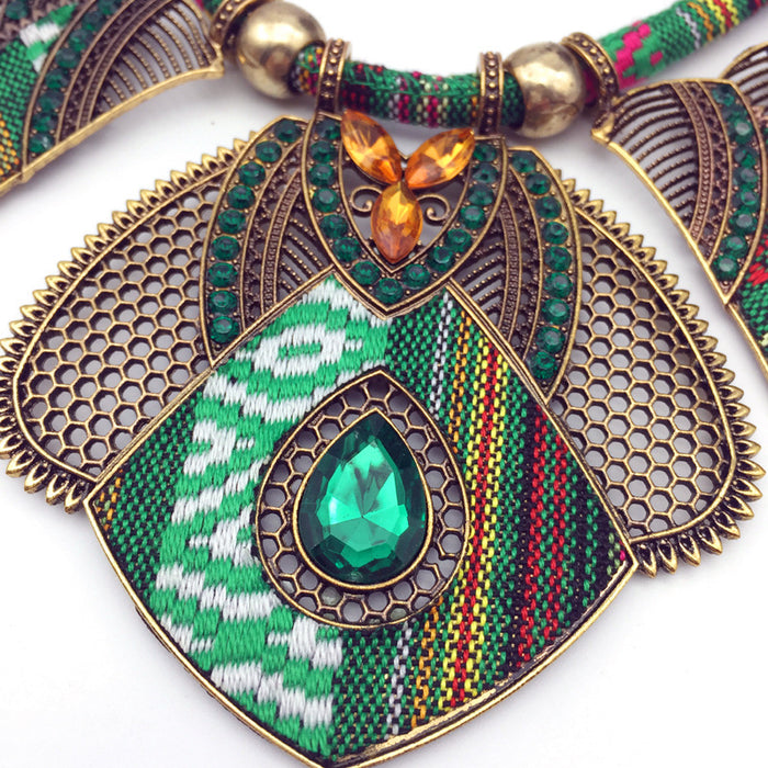 Wholesale Boho Ethnic Necklace Color Alloy Diamond Necklace JDC-NE-KAZI001