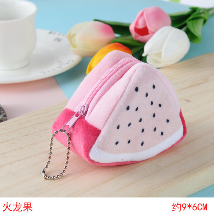 Wholesale Cartoon Kids Festive Plush Fruit Coin Purse Keychain JDC-KC-RanJ001