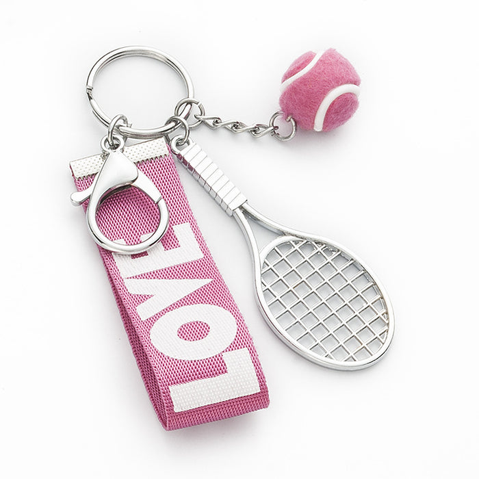 Wholesale Simulation Tennis Metal Keychain MOQ≥3 JDC-KC-TongY003