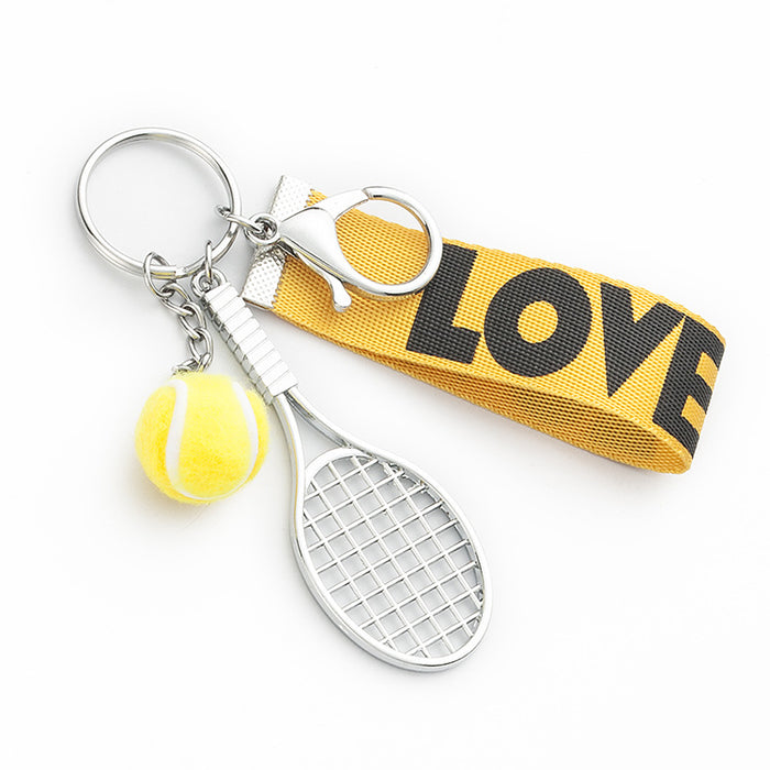 Wholesale Simulation Tennis Metal Keychain MOQ≥3 JDC-KC-TongY003