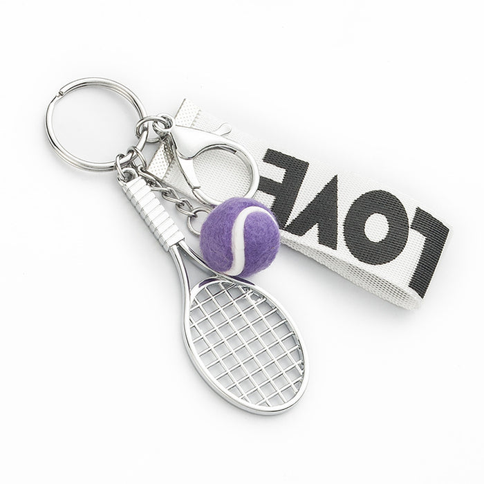 Wholesale Simulation Tennis Metal Keychain MOQ≥3 JDC-KC-TongY003