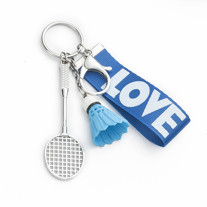 Wholesale badminton metal keychain pendant MOQ≥3 JDC-KC-TongY002