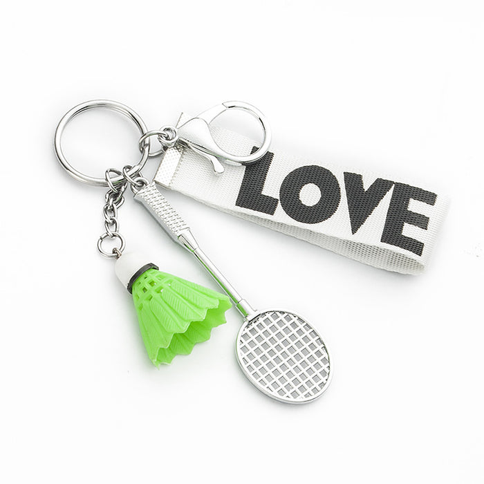 Wholesale badminton metal keychain pendant MOQ≥3 JDC-KC-TongY002