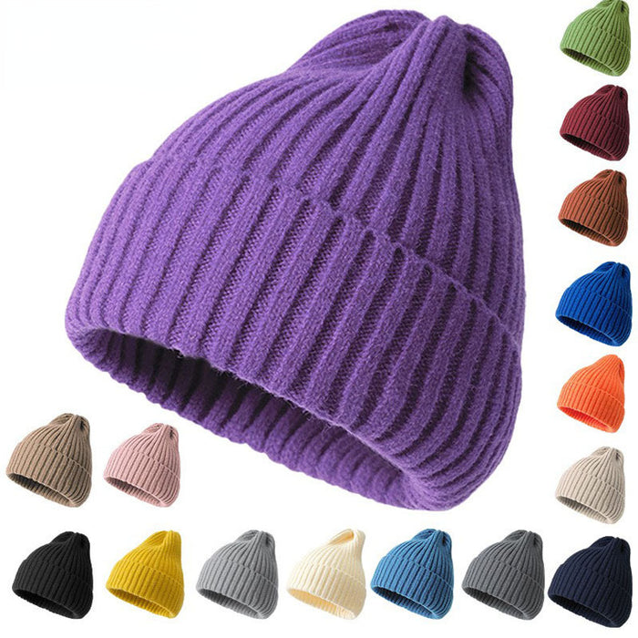 Wholesale Hat Polyester Curling Solid Color Thick Thread Knit Hat JDC-FH-YaoX002