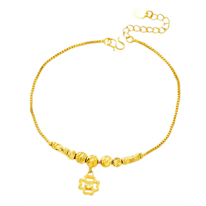 Jewelry WholesaleWholesale brass plated 24K gold bell double-layer Anklet JDC-AS-Xsj001 Anklet 鑫饰界 %variant_option1% %variant_option2% %variant_option3%  Factory Price JoyasDeChina Joyas De China