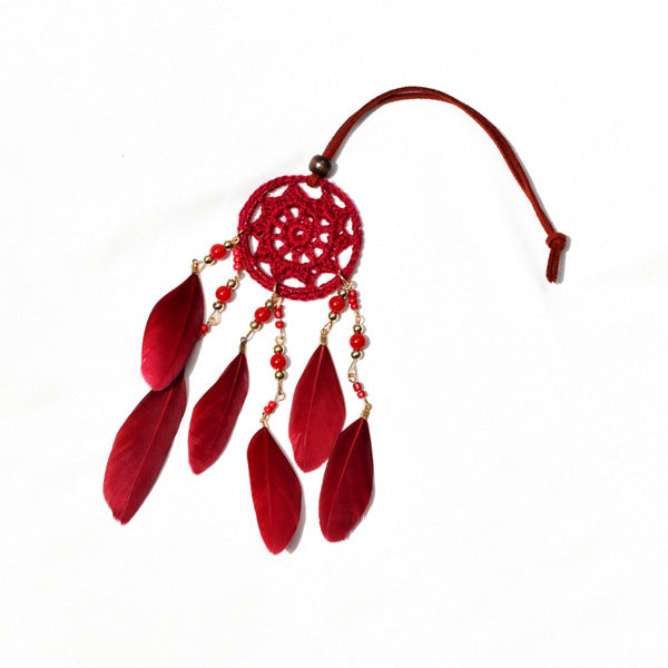 Wholesale Handbag Car Pendant Feather Indian Dream Catcher Pendant JDC-DC-wanwei002