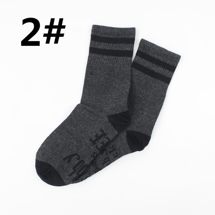 Wholesale Sock Nylon Medium Tube Text Antibacterial Sweat Absorb JDC-SK-YMS011