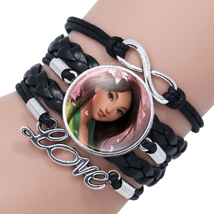 Jewelry WholesaleWholesale Alloy Artificial Leather Glass Bracelet JDC-BT-NingX006 Bracelet 柠祥 %variant_option1% %variant_option2% %variant_option3%  Factory Price JoyasDeChina Joyas De China