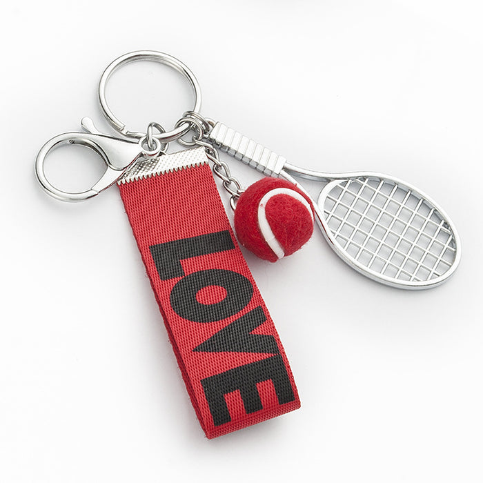 Wholesale Simulation Tennis Metal Keychain MOQ≥3 JDC-KC-TongY003