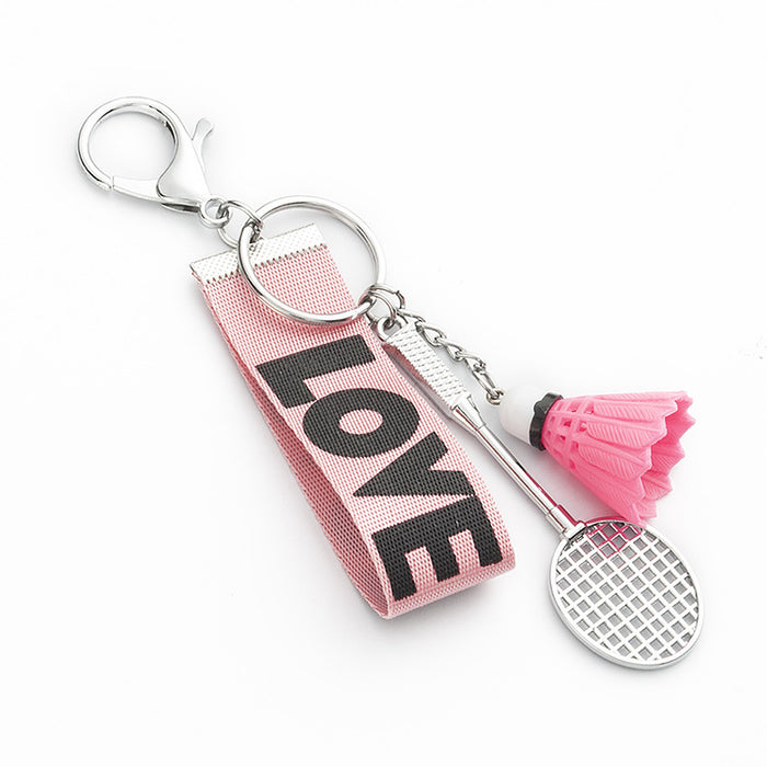 Wholesale badminton metal keychain pendant MOQ≥3 JDC-KC-TongY002